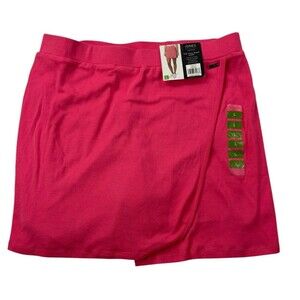 NEW Jones‎ New York The Faux Wrap Skort Women L Large Pink Workout Elastic Skirt